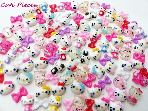 Kitty acrylic nail art - kitty,