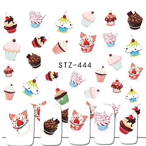 Fruit cake nail stickers - fruit,