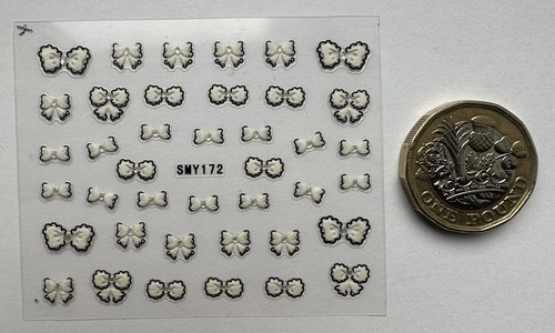 White bows nail art stickers - bows,