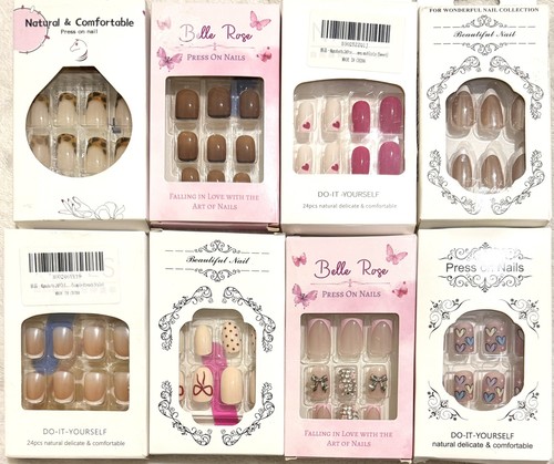 Press nails hearts gems - nails,
