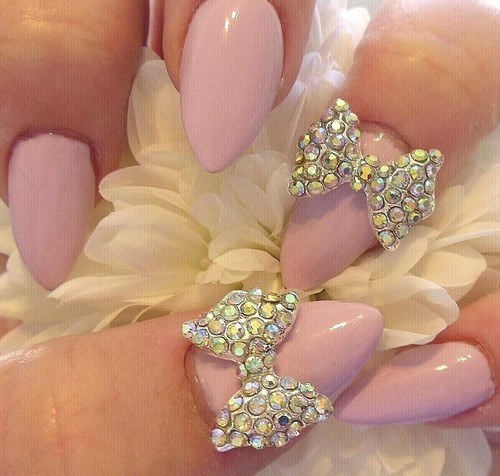 Nail art silver sparkly - 3d,