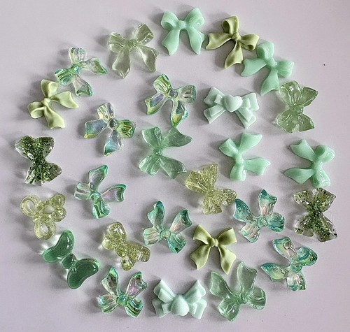 30pcs green nail bows - 30pcs,