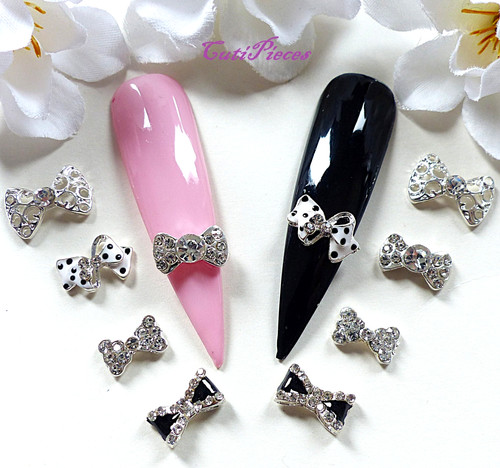 Nail art bows rhinestone - 3d,