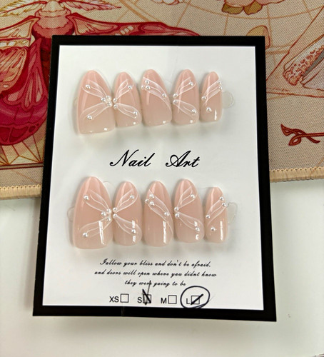 Pink bow press - bow, nails