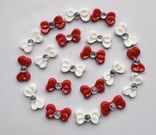 20pcs red cream nail - 20pcs,
