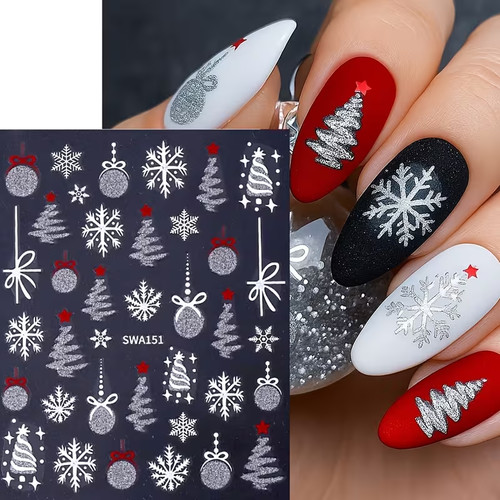 Glitter silvery christmas tree - glitter,