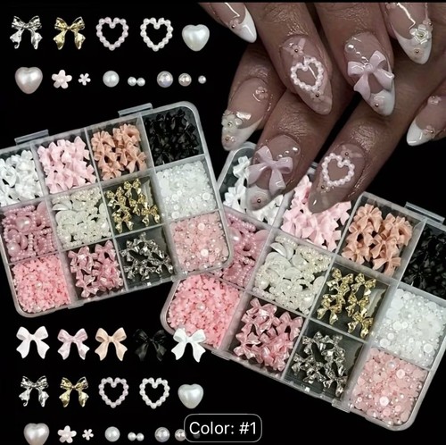 Bow nail art charms - art,