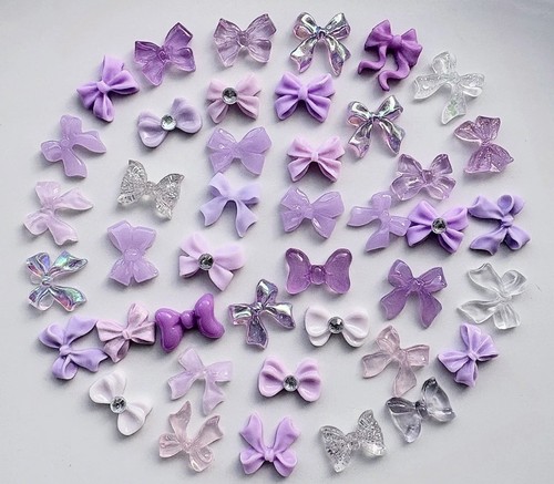 50pcs mixed purple nail - 3d,