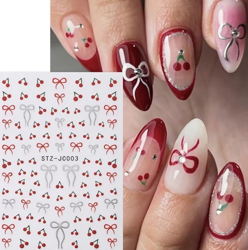 Red cherry nail - cherry, stickers